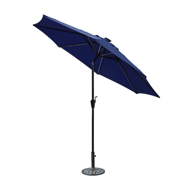 Propation 9 ft. Aluminum Umbrella with Crank & Solar Guide Tubes - Black Pole & Blue Fabric PR1081267 - main